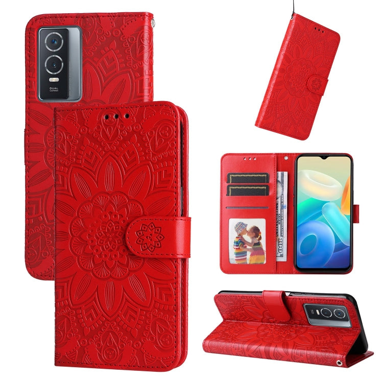 Embossed Sunflower Leather Phone Case, For vivo S12 Pro / V23 Pro, For vivo S12 / V23 5G, For vivo Y15s 2021 / Y15a / Y10 4G, For vivo Y20, For vivo Y21 2021 / Y21s / Y33s, For vivo Y55 5G / Y75 5G / T1 5G, For vivo Y76s / Y76 5G