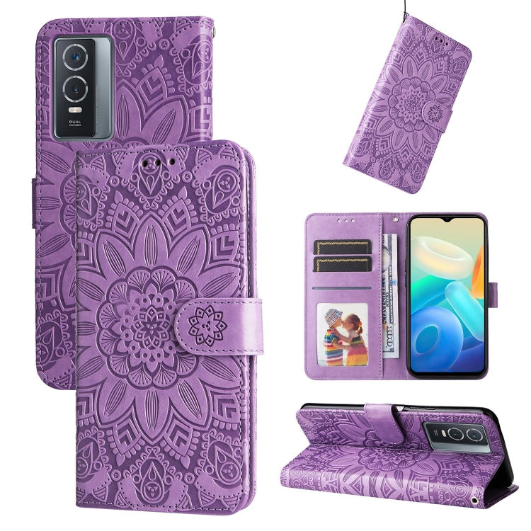 Embossed Sunflower Leather Phone Case, For vivo S12 Pro / V23 Pro, For vivo S12 / V23 5G, For vivo Y15s 2021 / Y15a / Y10 4G, For vivo Y20, For vivo Y21 2021 / Y21s / Y33s, For vivo Y55 5G / Y75 5G / T1 5G, For vivo Y76s / Y76 5G
