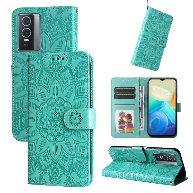 Embossed Sunflower Leather Phone Case, For vivo S12 Pro / V23 Pro, For vivo S12 / V23 5G, For vivo Y15s 2021 / Y15a / Y10 4G, For vivo Y20, For vivo Y21 2021 / Y21s / Y33s, For vivo Y55 5G / Y75 5G / T1 5G, For vivo Y76s / Y76 5G