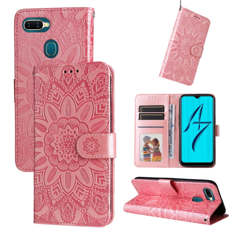 Embossed Sunflower Leather Phone Case, For OPPO A7 / A5s, For OPPO A9 / A5 2020, For OPPO A15 / A16K / A16e, For OPPO A52 / A72 / A92, For OPPO A53 / A53s / A33 / A32, For OPPO A54 4G / A16 / A16s / A55 4G, For OPPO A57 5G / Realme V23                 ...
