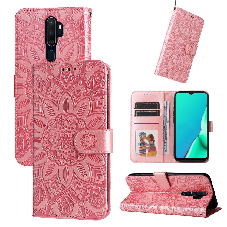 Embossed Sunflower Leather Phone Case, For OPPO A7 / A5s, For OPPO A9 / A5 2020, For OPPO A15 / A16K / A16e, For OPPO A52 / A72 / A92, For OPPO A53 / A53s / A33 / A32, For OPPO A54 4G / A16 / A16s / A55 4G, For OPPO A57 5G / Realme V23                 ...