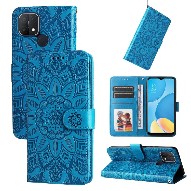 Embossed Sunflower Leather Phone Case, For OPPO A7 / A5s, For OPPO A9 / A5 2020, For OPPO A15 / A16K / A16e, For OPPO A52 / A72 / A92, For OPPO A53 / A53s / A33 / A32, For OPPO A54 4G / A16 / A16s / A55 4G, For OPPO A57 5G / Realme V23                 ...