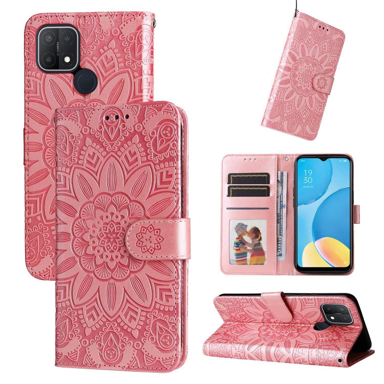 Embossed Sunflower Leather Phone Case, For OPPO A7 / A5s, For OPPO A9 / A5 2020, For OPPO A15 / A16K / A16e, For OPPO A52 / A72 / A92, For OPPO A53 / A53s / A33 / A32, For OPPO A54 4G / A16 / A16s / A55 4G, For OPPO A57 5G / Realme V23                 ...