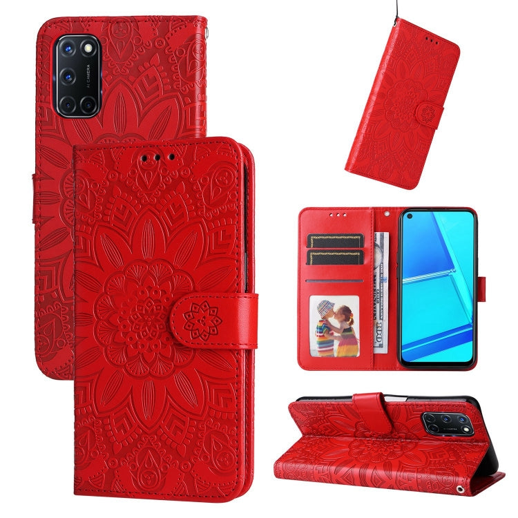 Embossed Sunflower Leather Phone Case, For OPPO A7 / A5s, For OPPO A9 / A5 2020, For OPPO A15 / A16K / A16e, For OPPO A52 / A72 / A92, For OPPO A53 / A53s / A33 / A32, For OPPO A54 4G / A16 / A16s / A55 4G, For OPPO A57 5G / Realme V23                 ...