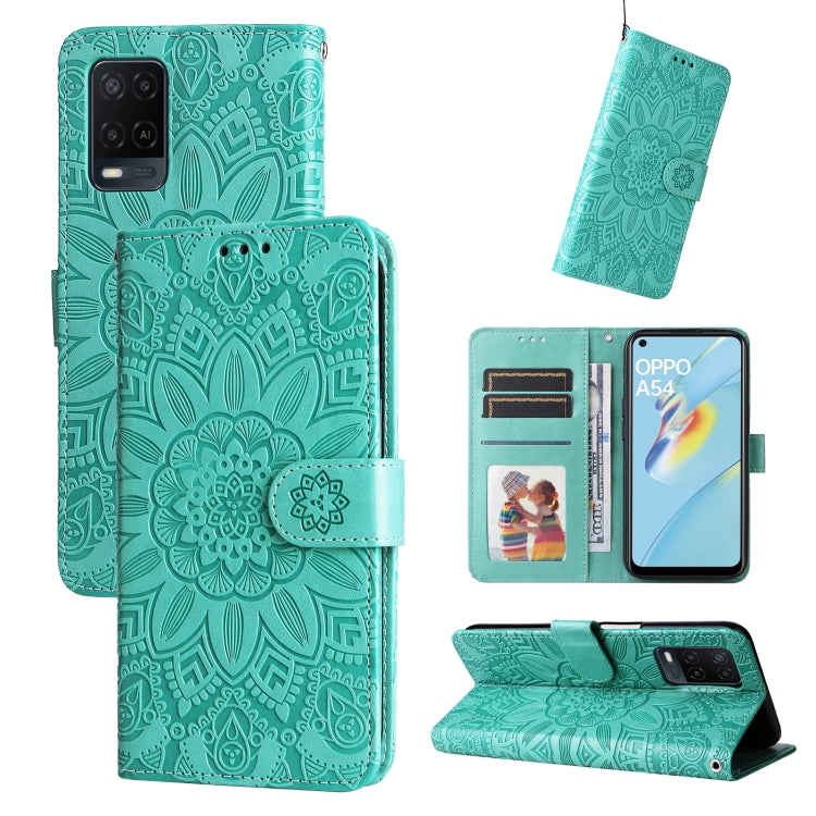 Embossed Sunflower Leather Phone Case, For OPPO A7 / A5s, For OPPO A9 / A5 2020, For OPPO A15 / A16K / A16e, For OPPO A52 / A72 / A92, For OPPO A53 / A53s / A33 / A32, For OPPO A54 4G / A16 / A16s / A55 4G, For OPPO A57 5G / Realme V23                 ...