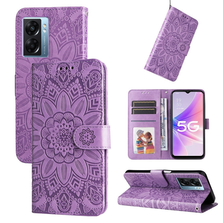 Embossed Sunflower Leather Phone Case, For OPPO A7 / A5s, For OPPO A9 / A5 2020, For OPPO A15 / A16K / A16e, For OPPO A52 / A72 / A92, For OPPO A53 / A53s / A33 / A32, For OPPO A54 4G / A16 / A16s / A55 4G, For OPPO A57 5G / Realme V23                 ...