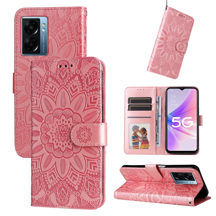 Embossed Sunflower Leather Phone Case, For OPPO A7 / A5s, For OPPO A9 / A5 2020, For OPPO A15 / A16K / A16e, For OPPO A52 / A72 / A92, For OPPO A53 / A53s / A33 / A32, For OPPO A54 4G / A16 / A16s / A55 4G, For OPPO A57 5G / Realme V23                 ...