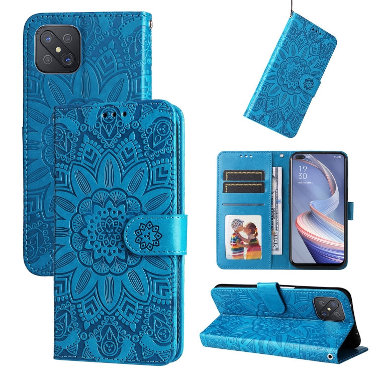 Embossed Sunflower Leather Phone Case, For OPPO A7 / A5s, For OPPO A9 / A5 2020, For OPPO A15 / A16K / A16e, For OPPO A52 / A72 / A92, For OPPO A53 / A53s / A33 / A32, For OPPO A54 4G / A16 / A16s / A55 4G, For OPPO A57 5G / Realme V23                 ...