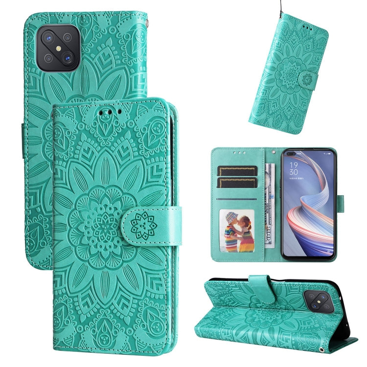 Embossed Sunflower Leather Phone Case, For OPPO A7 / A5s, For OPPO A9 / A5 2020, For OPPO A15 / A16K / A16e, For OPPO A52 / A72 / A92, For OPPO A53 / A53s / A33 / A32, For OPPO A54 4G / A16 / A16s / A55 4G, For OPPO A57 5G / Realme V23                 ...