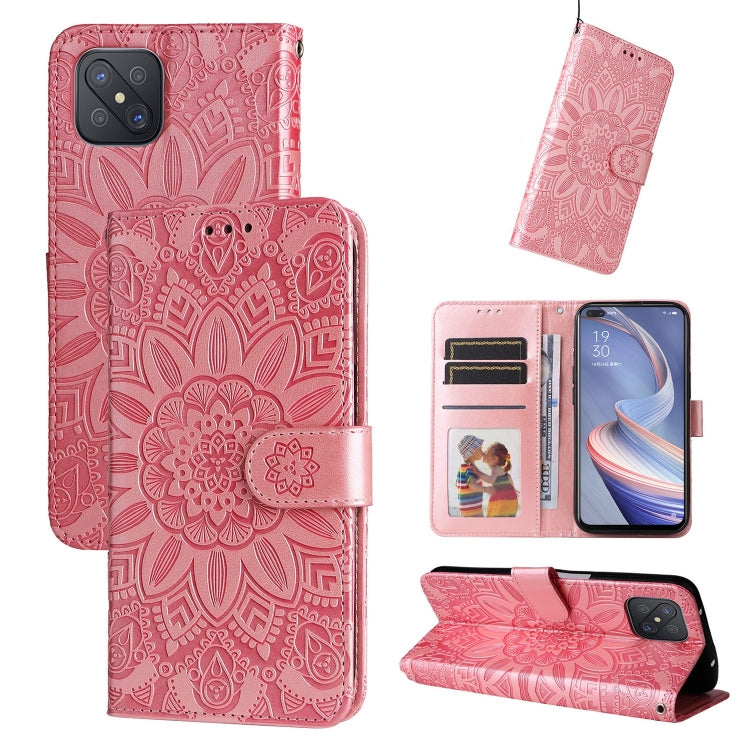 Embossed Sunflower Leather Phone Case, For OPPO A7 / A5s, For OPPO A9 / A5 2020, For OPPO A15 / A16K / A16e, For OPPO A52 / A72 / A92, For OPPO A53 / A53s / A33 / A32, For OPPO A54 4G / A16 / A16s / A55 4G, For OPPO A57 5G / Realme V23                 ...