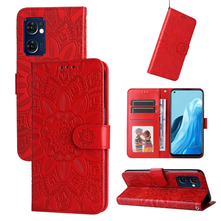 Embossed Sunflower Leather Phone Case, For OPPO A74 5G / A54 5G, For OPPO A94 4G / F19 Pro / Reno5 F, For OPPO A94 5G / A95 5G / F19 Pro+, For OPPO Find X5 Lite / Reno7 5G Global, For OPPO Find X5, For OPPO Find X5 Pro, For OPPO Realme 8 4G / 8 Pro    ...