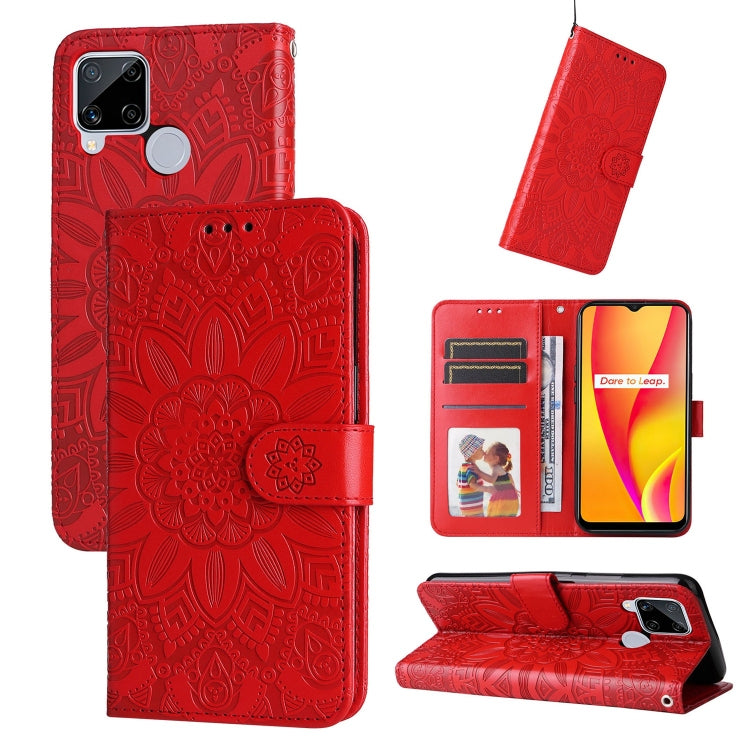 Embossed Sunflower Leather Phone Case, For OPPO Realme C11 2021 / C20, For OPPO Realme C15 / C12 / C25, For OPPO Realme C21 / C21Y, For OPPO Realme C31, For OPPO Realme C35 4G / Narzo 50A Prime, For OPPO Realme GT Neo2, For OPPO Realme GT Neo3         ...