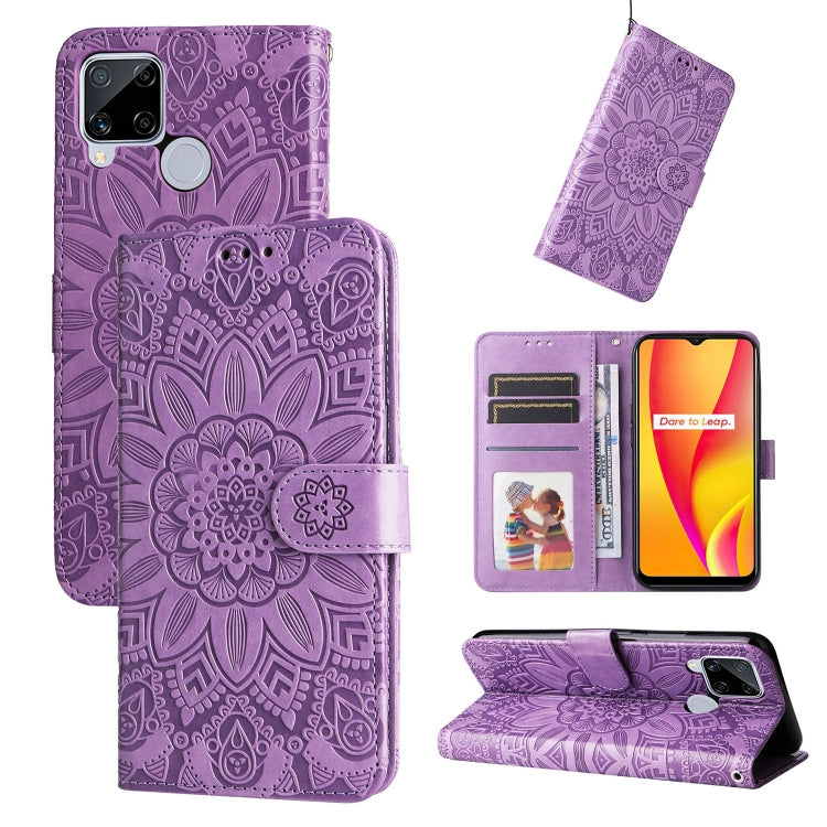 Embossed Sunflower Leather Phone Case, For OPPO Realme C11 2021 / C20, For OPPO Realme C15 / C12 / C25, For OPPO Realme C21 / C21Y, For OPPO Realme C31, For OPPO Realme C35 4G / Narzo 50A Prime, For OPPO Realme GT Neo2, For OPPO Realme GT Neo3         ...