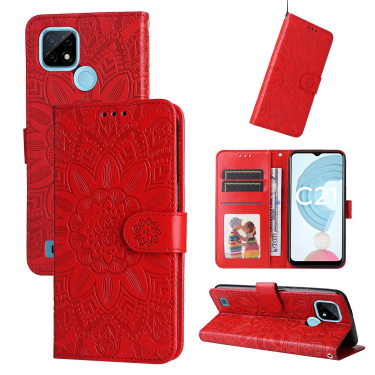 Embossed Sunflower Leather Phone Case, For OPPO Realme C11 2021 / C20, For OPPO Realme C15 / C12 / C25, For OPPO Realme C21 / C21Y, For OPPO Realme C31, For OPPO Realme C35 4G / Narzo 50A Prime, For OPPO Realme GT Neo2, For OPPO Realme GT Neo3         ...