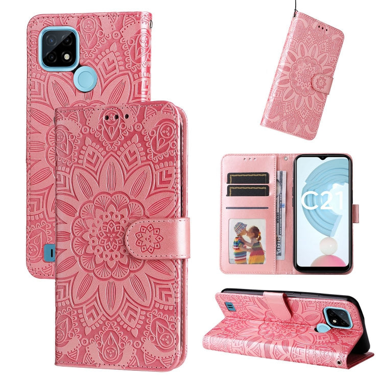 Embossed Sunflower Leather Phone Case, For OPPO Realme C11 2021 / C20, For OPPO Realme C15 / C12 / C25, For OPPO Realme C21 / C21Y, For OPPO Realme C31, For OPPO Realme C35 4G / Narzo 50A Prime, For OPPO Realme GT Neo2, For OPPO Realme GT Neo3         ...