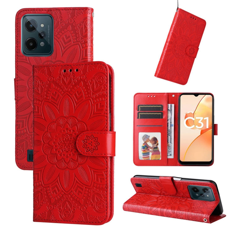 Embossed Sunflower Leather Phone Case, For OPPO Realme C11 2021 / C20, For OPPO Realme C15 / C12 / C25, For OPPO Realme C21 / C21Y, For OPPO Realme C31, For OPPO Realme C35 4G / Narzo 50A Prime, For OPPO Realme GT Neo2, For OPPO Realme GT Neo3         ...