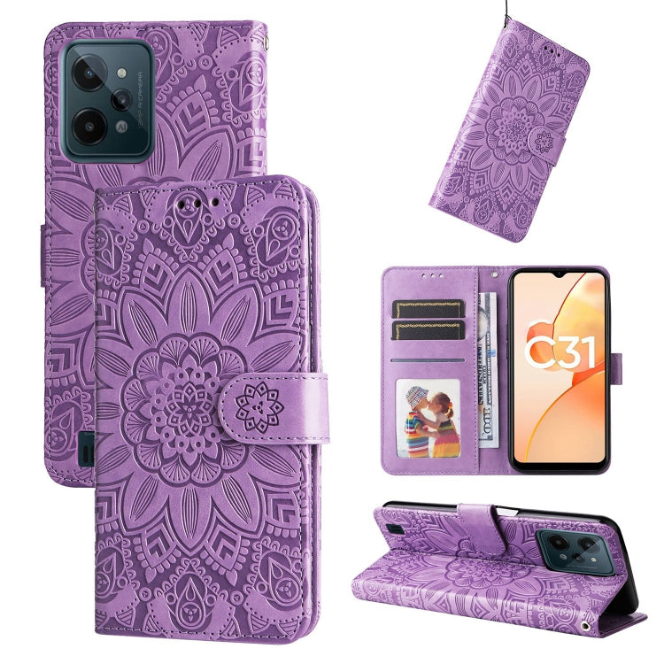 Embossed Sunflower Leather Phone Case, For OPPO Realme C11 2021 / C20, For OPPO Realme C15 / C12 / C25, For OPPO Realme C21 / C21Y, For OPPO Realme C31, For OPPO Realme C35 4G / Narzo 50A Prime, For OPPO Realme GT Neo2, For OPPO Realme GT Neo3         ...
