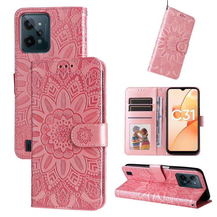 Embossed Sunflower Leather Phone Case, For OPPO Realme C11 2021 / C20, For OPPO Realme C15 / C12 / C25, For OPPO Realme C21 / C21Y, For OPPO Realme C31, For OPPO Realme C35 4G / Narzo 50A Prime, For OPPO Realme GT Neo2, For OPPO Realme GT Neo3         ...