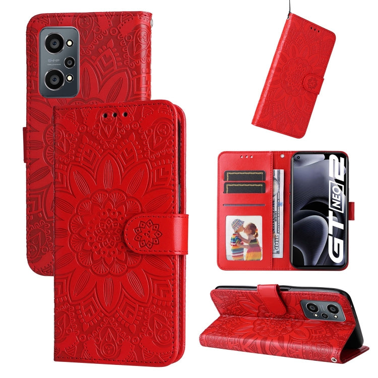 Embossed Sunflower Leather Phone Case, For OPPO Realme C11 2021 / C20, For OPPO Realme C15 / C12 / C25, For OPPO Realme C21 / C21Y, For OPPO Realme C31, For OPPO Realme C35 4G / Narzo 50A Prime, For OPPO Realme GT Neo2, For OPPO Realme GT Neo3         ...