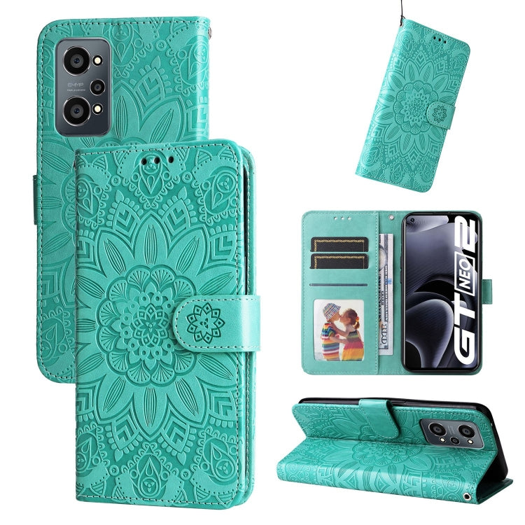 Embossed Sunflower Leather Phone Case, For OPPO Realme C11 2021 / C20, For OPPO Realme C15 / C12 / C25, For OPPO Realme C21 / C21Y, For OPPO Realme C31, For OPPO Realme C35 4G / Narzo 50A Prime, For OPPO Realme GT Neo2, For OPPO Realme GT Neo3         ...