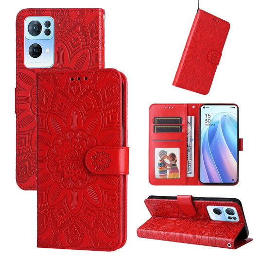 Embossed Sunflower Leather Phone Case, For OPPO Reno7 Pro 5G, For OPPO Reno7 SE, For OPPO Reno7 Z / OnePlus Nord N20 5G, For OPPO Realme 9 Pro+
