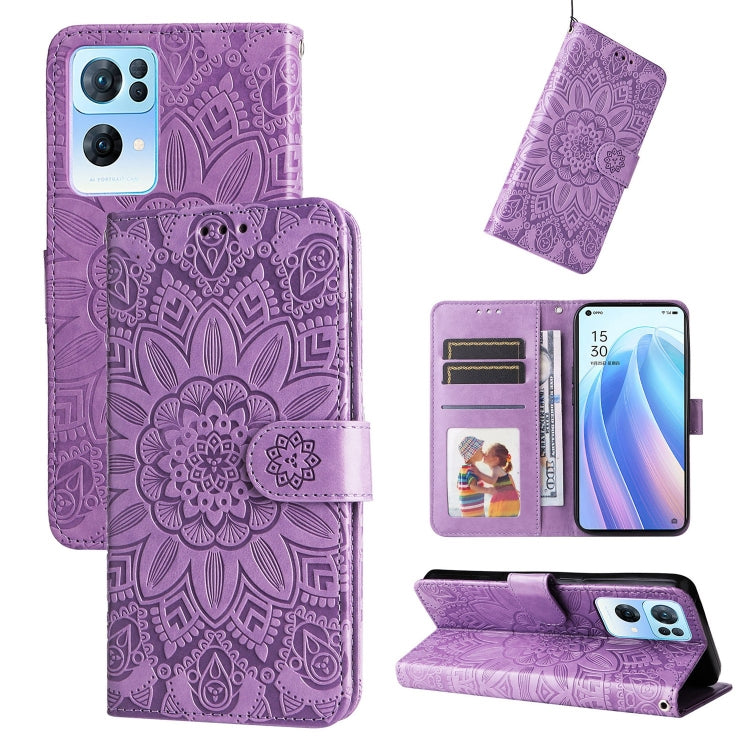 Embossed Sunflower Leather Phone Case, For OPPO Reno7 Pro 5G, For OPPO Reno7 SE, For OPPO Reno7 Z / OnePlus Nord N20 5G, For OPPO Realme 9 Pro+