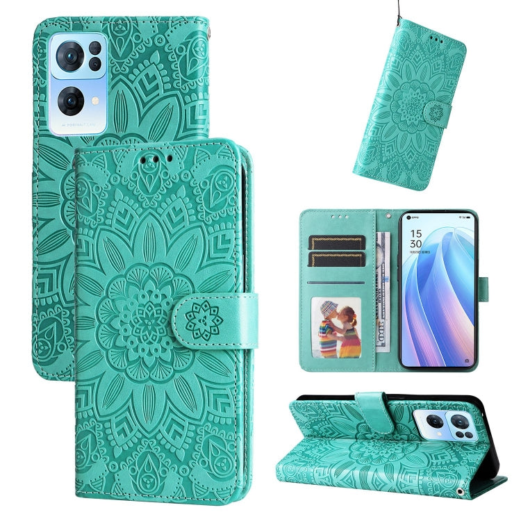 Embossed Sunflower Leather Phone Case, For OPPO Reno7 Pro 5G, For OPPO Reno7 SE, For OPPO Reno7 Z / OnePlus Nord N20 5G, For OPPO Realme 9 Pro+