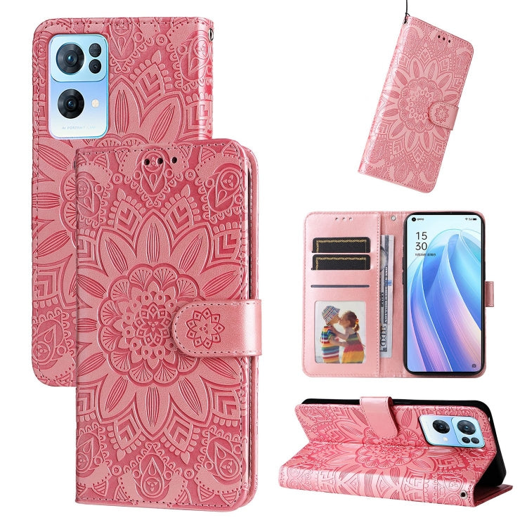 Embossed Sunflower Leather Phone Case, For OPPO Reno7 Pro 5G, For OPPO Reno7 SE, For OPPO Reno7 Z / OnePlus Nord N20 5G, For OPPO Realme 9 Pro+