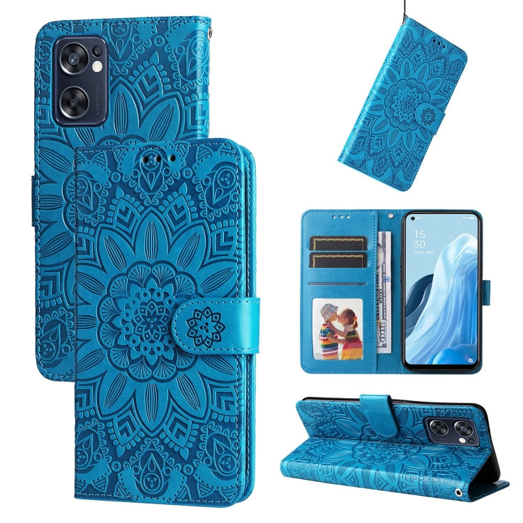 Embossed Sunflower Leather Phone Case, For OPPO Reno7 Pro 5G, For OPPO Reno7 SE, For OPPO Reno7 Z / OnePlus Nord N20 5G, For OPPO Realme 9 Pro+