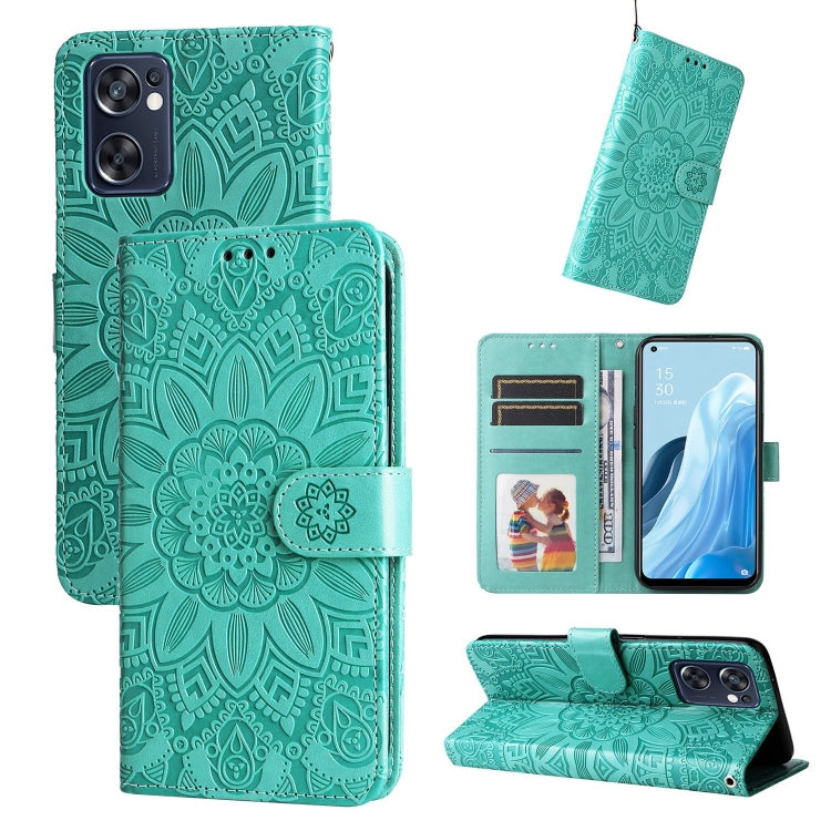 Embossed Sunflower Leather Phone Case, For OPPO Reno7 Pro 5G, For OPPO Reno7 SE, For OPPO Reno7 Z / OnePlus Nord N20 5G, For OPPO Realme 9 Pro+