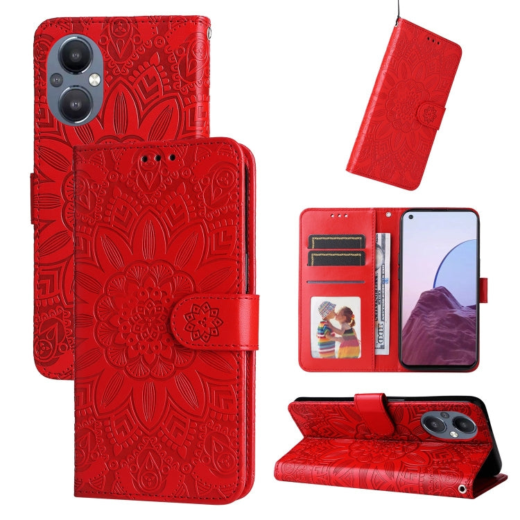 Embossed Sunflower Leather Phone Case, For OPPO Reno7 Pro 5G, For OPPO Reno7 SE, For OPPO Reno7 Z / OnePlus Nord N20 5G, For OPPO Realme 9 Pro+