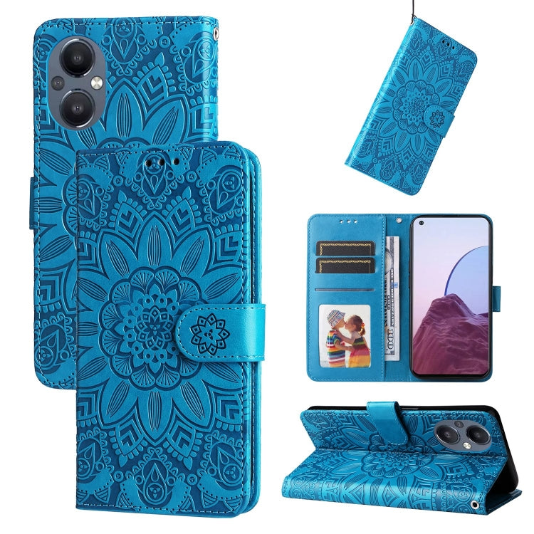 Embossed Sunflower Leather Phone Case, For OPPO Reno7 Pro 5G, For OPPO Reno7 SE, For OPPO Reno7 Z / OnePlus Nord N20 5G, For OPPO Realme 9 Pro+