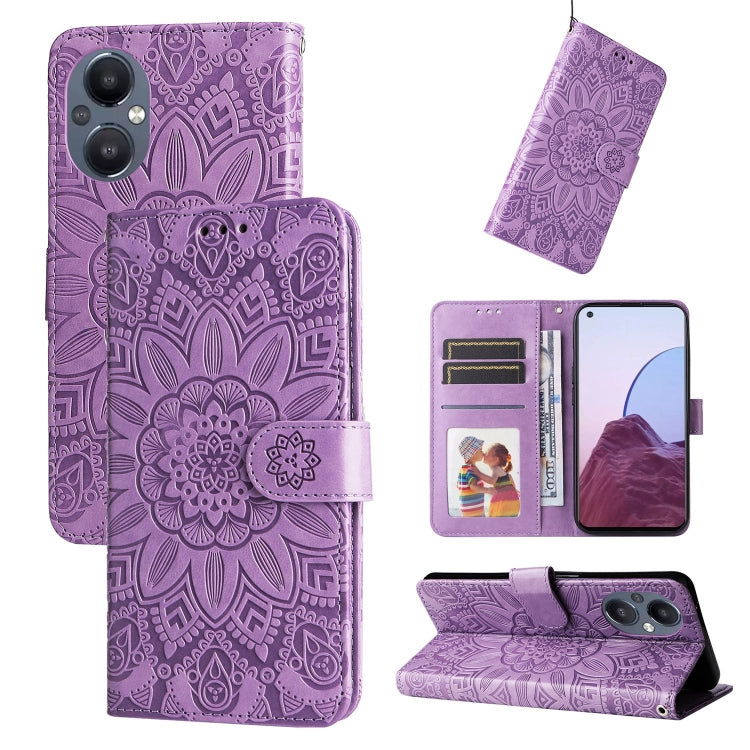 Embossed Sunflower Leather Phone Case, For OPPO Reno7 Pro 5G, For OPPO Reno7 SE, For OPPO Reno7 Z / OnePlus Nord N20 5G, For OPPO Realme 9 Pro+