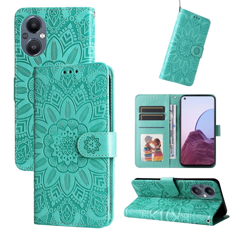 Embossed Sunflower Leather Phone Case, For OPPO Reno7 Pro 5G, For OPPO Reno7 SE, For OPPO Reno7 Z / OnePlus Nord N20 5G, For OPPO Realme 9 Pro+