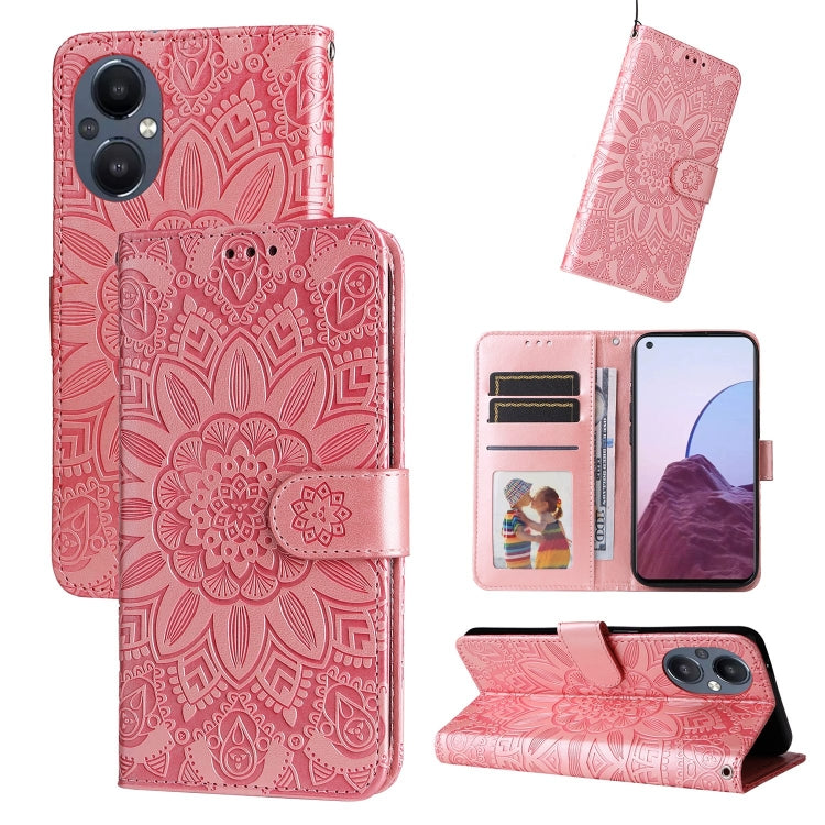 Embossed Sunflower Leather Phone Case, For OPPO Reno7 Pro 5G, For OPPO Reno7 SE, For OPPO Reno7 Z / OnePlus Nord N20 5G, For OPPO Realme 9 Pro+