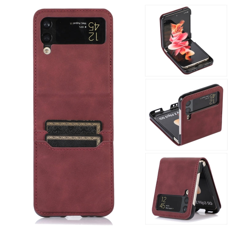 Card Slot Leather Phone Case, For Samsung Galaxy Z Flip4, For Samsung Galaxy Z Flip3 5G, For Samsung Galaxy Z Fold3 5G
