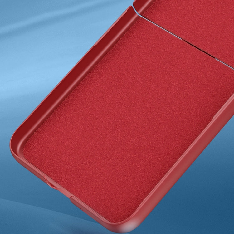 Skin Feeling PC + Flannel Protective Phone Case with Ring Hook, For Samsung Galaxy Z Flip4 5G