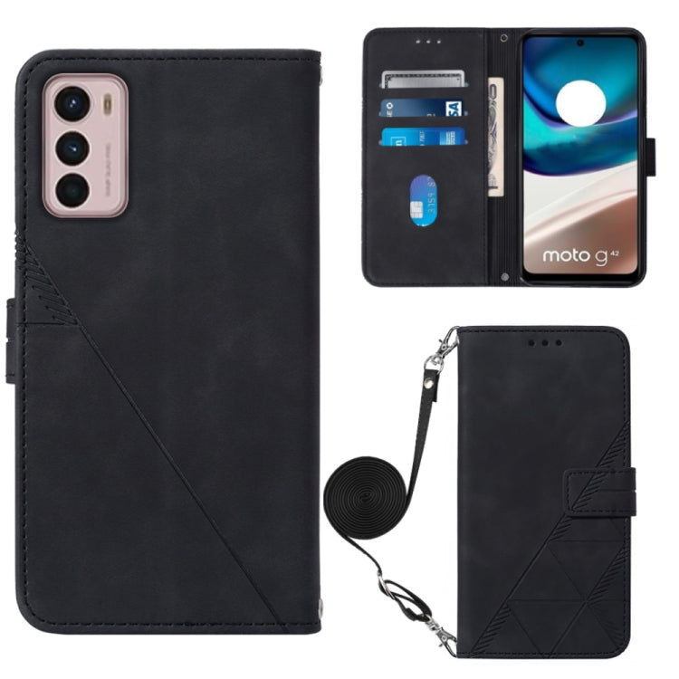 Crossbody 3D Embossed Flip Leather Phone Case, For Motorola Moto G42, For Xiaomi Redmi Note 11T Pro, For Motorola Moto G52j 5G, For Xiaomi Poco M4 5G, For Motorola Moto E32