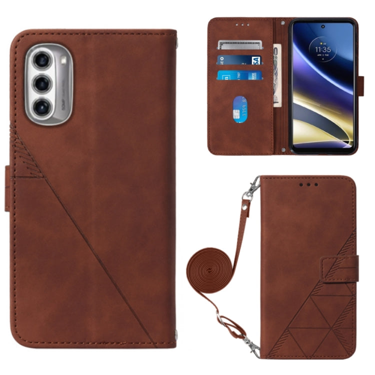 Crossbody 3D Embossed Flip Leather Phone Case, For Motorola Moto G42, For Xiaomi Redmi Note 11T Pro, For Motorola Moto G52j 5G, For Xiaomi Poco M4 5G, For Motorola Moto E32