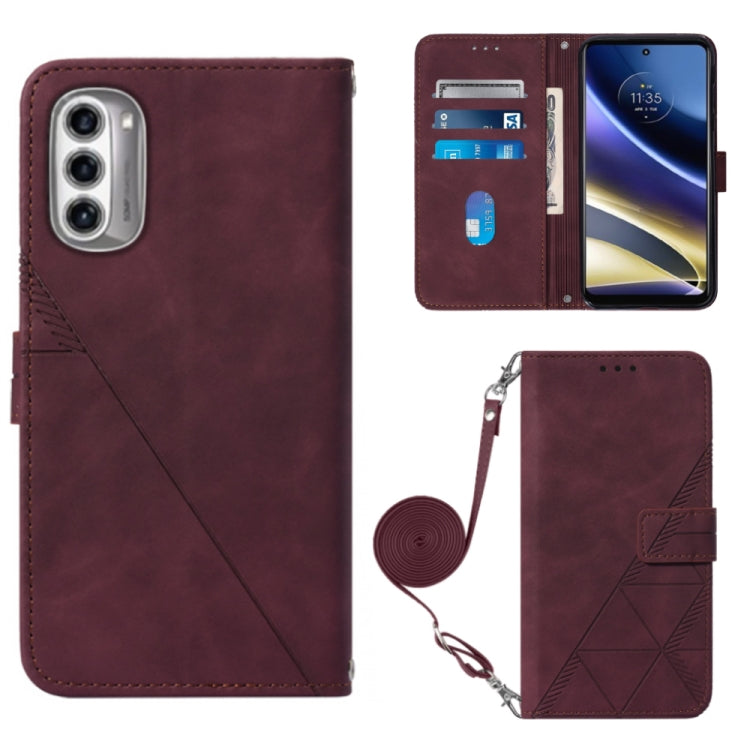 Crossbody 3D Embossed Flip Leather Phone Case, For Motorola Moto G42, For Xiaomi Redmi Note 11T Pro, For Motorola Moto G52j 5G, For Xiaomi Poco M4 5G, For Motorola Moto E32