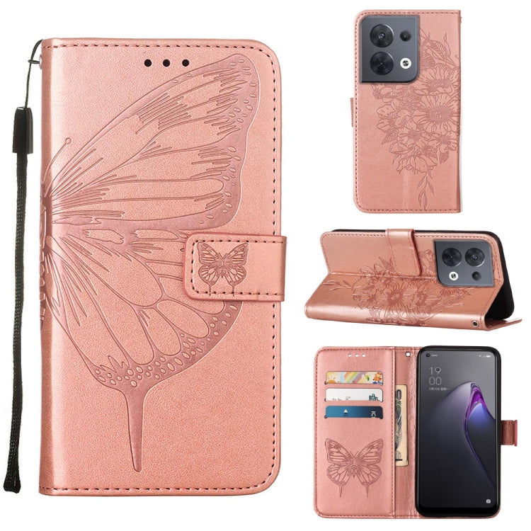 Embossed Butterfly Flip Leather Phone Case, For Motorola Moto G42, For Motorola Moto G52j 5G, For OPPO K10 Pro 5G, For OPPO Reno8, For OPPO Reno8 Pro, For OPPO Reno8 Pro+