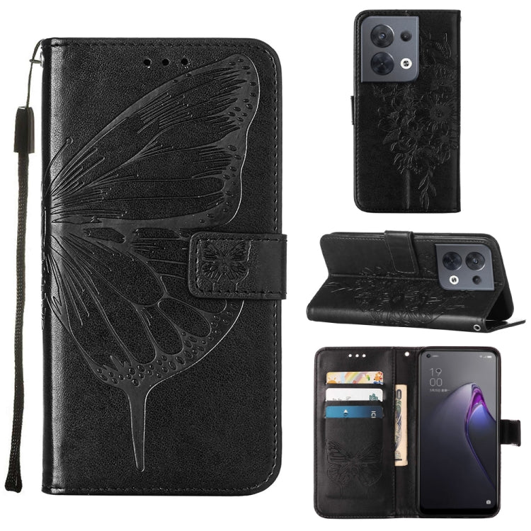 Embossed Butterfly Flip Leather Phone Case, For Motorola Moto G42, For Motorola Moto G52j 5G, For OPPO K10 Pro 5G, For OPPO Reno8, For OPPO Reno8 Pro, For OPPO Reno8 Pro+