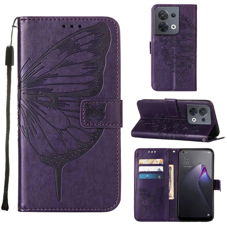 Embossed Butterfly Flip Leather Phone Case, For Motorola Moto G42, For Motorola Moto G52j 5G, For OPPO K10 Pro 5G, For OPPO Reno8, For OPPO Reno8 Pro, For OPPO Reno8 Pro+
