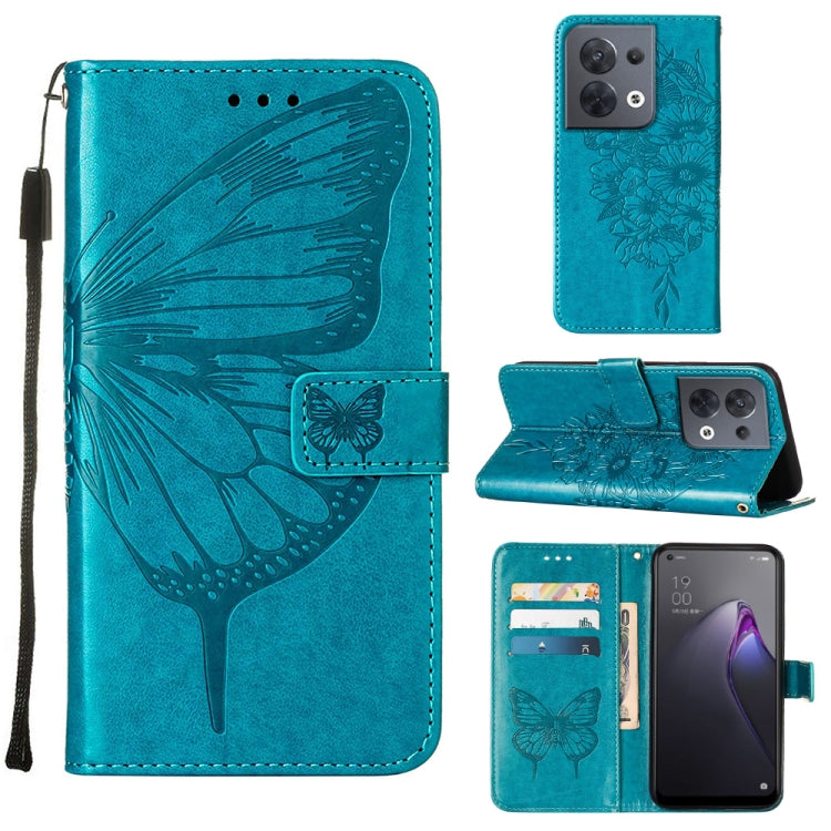 Embossed Butterfly Flip Leather Phone Case, For Motorola Moto G42, For Motorola Moto G52j 5G, For OPPO K10 Pro 5G, For OPPO Reno8, For OPPO Reno8 Pro, For OPPO Reno8 Pro+