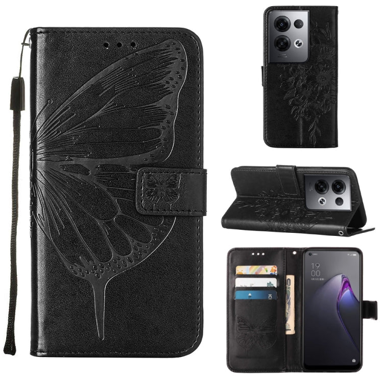 Embossed Butterfly Flip Leather Phone Case, For Motorola Moto G42, For Motorola Moto G52j 5G, For OPPO K10 Pro 5G, For OPPO Reno8, For OPPO Reno8 Pro, For OPPO Reno8 Pro+
