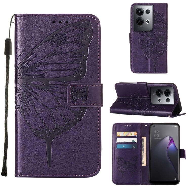 Embossed Butterfly Flip Leather Phone Case, For Motorola Moto G42, For Motorola Moto G52j 5G, For OPPO K10 Pro 5G, For OPPO Reno8, For OPPO Reno8 Pro, For OPPO Reno8 Pro+