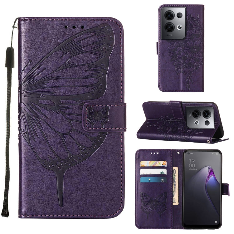 Embossed Butterfly Flip Leather Phone Case, For Motorola Moto G42, For Motorola Moto G52j 5G, For OPPO K10 Pro 5G, For OPPO Reno8, For OPPO Reno8 Pro, For OPPO Reno8 Pro+