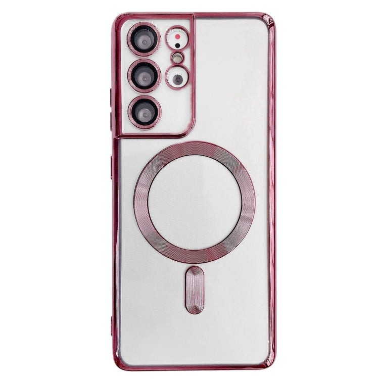 Electroplated Frame MagSafe Magnetic Phone Case, For Samsung Galaxy S22 5G, For Samsung Galaxy S22+ 5G, For Samsung Galaxy S22 Ultra 5G, For Samsung Galaxy S21 Ultra 5G, For Samsung Galaxy S21+ 5G, For Samsung Galaxy S21 5G