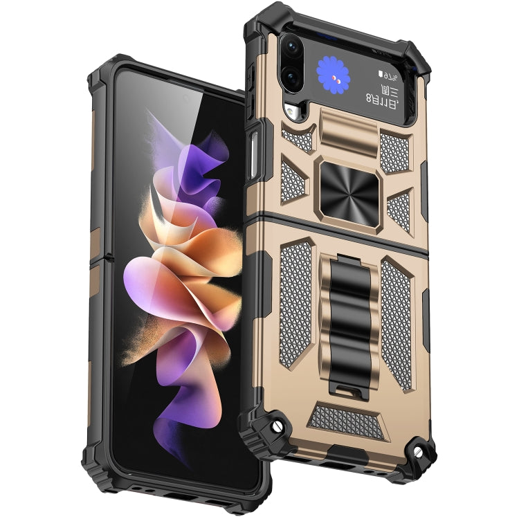 Armor Shockproof TPU + PC Magnetic Protective Phone Case with Holder, For Samsung Galaxy Z Flip4 5G