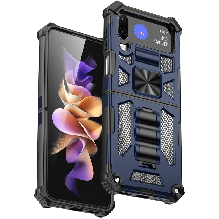 Armor Shockproof TPU + PC Magnetic Protective Phone Case with Holder, For Samsung Galaxy Z Flip4 5G